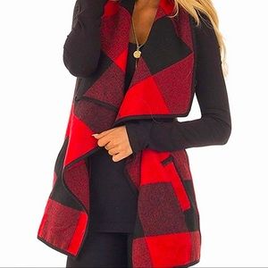 Casual Lapel, Open Front, Plaid Vest • NWT